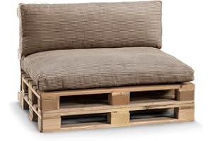 ‎GUTEKISSEN Gutekissen® Palettenkissen, Gartensofakissen, Sitzkissen, Rückenkissen, gefüllt mit Pulirethangranulateinlage, viele Farben und Größen PWL (Set (Sitzkissen 120x80 +Rückenlehne 120x40), Hellbraun)