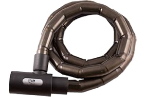 Ifam Slide 120 (046410) Antirrobo de rótulas para moto, pitón de 120 cm de longitud, rótulas de acero de 3mm de espesor, 3 llaves, Gris