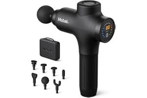 Mebak 3 Pistolet de Massage Musculaire Massage Gun Masseurs Électriques Portables Masseur des Tissus Profonds Soulagement des la Douleur Ultra Silencieux avec 7 tête 5 vitesses 12mm Amplitude