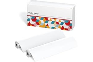 M832 papier thermique A4 2 Rouleaux Diamètre 28 mm compatible avec l'imprimante portable, 8.27 x 11.69 pouces, PokeLabel A4 papier thermique à séchage rapide