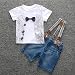 For 2-8 years old boy,Clode® 1Set Kids Toddler Boys Handsome T-shirt+Denim Trousers+Straps Clothes Outfits (3 Years old)