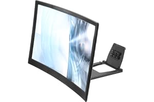 QUARKZMAN 14 tum skärmförstoringsglas för 3D HD förstorande projektor skärm förstärkare stativ för alla telefoner filmer videospel svart 12 x 7,5 x 0,5