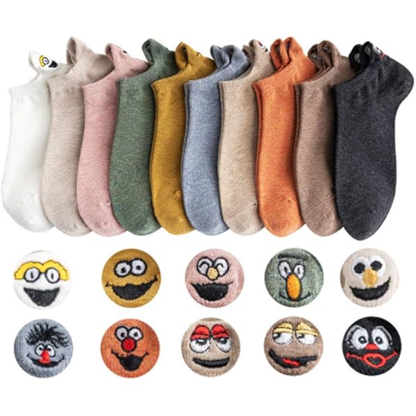 10 Paires Chaussettes Femme Sport Basses Multicolores - Coton Respirant Rigolotes