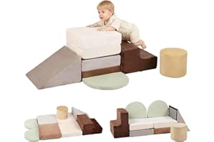 BanaSuper Schaumstoff-Kletterblöcke für Kinder, Schaumstoff Bausteine XXL, Kinder Montessori Spielzeug, Waschbare Hülle für Motorik-Spiele Indoor, EN71-zertifiziert Baby Soft Playset