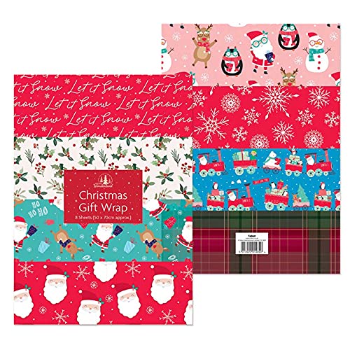 Tallon International Festive Wonderland 8 Sheets of Gift Wrap, Multi Coloured