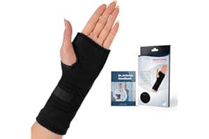 Dr. Arthritis Von Ärzten Entworfen Handgelenk Bandagen/Handgelenkstütze, Handflächenschutz mit Gel-Polster, Bangage Handgelenk für Karpaltunnel, RSI, Handbandschiene rechts/links [Schwarz, S]