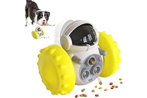 RUMGR Interactive Dog Toys for Boredom, Treat Dispenser Dog Toy, Slow Feeder Dog Stimulation Toys, Self Moving Dog Puzzle Toy, Dog Gifts for Small Medium Dogs(Yellow)