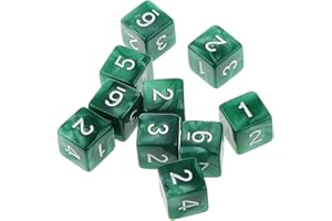 Desconocido 10pcs Juegos de Mesa Dados de Seis Caras D & D TRPG - Verde