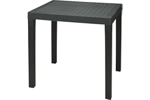 Koopman International B.V. Gartentisch Bistrotisch Esstisch Rattan-Optik Balkontisch 78x65x72cm Anthrazit, 042981511