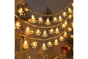 JSDOIN Snowflake Fairy Lights 6M 40LEDS Battery Powered String Lights Christmas Tree Lights Camping Fairy Lights for Tents Battery fairy lights Indoor&Outdoor christmas Decorations Xmas Valentine's Day