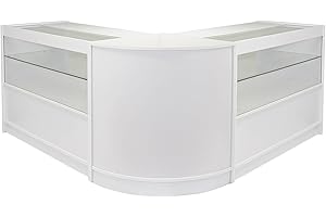 Collection Gemini avec 3 Comptoirs de Magasin et Réception Lilas Blancs Élégante Pas Blanc Pur