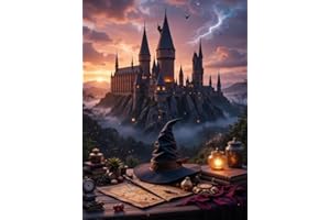 cdsnxore Magic Castle Diamond Art Kits for Adults,5D Magic Hat Diamond Painting Kits for Adults Beginners, Diamond Painting Art Kits for Home Wall Decor 12x16inch (306B)