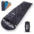 QEZER Down Sleeping Bag, Ultralight Small Sleeping Bag 5°C 16°C for Adults and Kid Spring, Summer Camping,Hiking and Backpacking Outdoor with Free Compression Sack