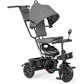 Comfymax Roadstar İtmeli Ebeveyn Kontroll&uuml; 3 tekerlekli Bebek &Ccedil;ocuk Bisikleti, Storm Grey, 8682476921006