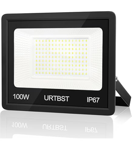 100W RGB LED Strahler mit Fernbedienung, 10000LM 16 Farben und 4 Modi LED Flutlicht Wasserdicht IP67 Dimmbar Außenstrahler Scheinwerfer für Abschlussball Garten Party (ohne Speicher