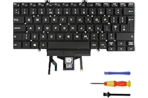 LIAN MO notebook keyboard for DELL Latitude 5400 5401 5410 5411 7400 7410 With backlight (UK, Backlight)