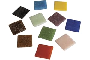 Rayher 1453149 Teselas para mosaicos Artdecor en Colores Variados y cuadradas, Envase de 1 kg, Aprox. 350 Piezas, Multicolor, 2 x 2 cm
