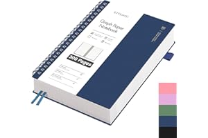 ‎EMSHOI EMSHOI Notizbuch A4 Kariert, Spiral Notizblock mit 300 Seiten / 150 Blatt, 100gsm Kariert Papier zum Schreiben, PVC Hardcover, Notizbücher für Schule, Arbeit, Zeichnen, Reise, 21.5 x 27.9 cm - Blau