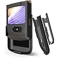 BELTRON Case with Clip for Motorola RAZR 5G (AT&T/T-Mobile), Snap-On Protective Cover with Rotating Belt Holster Combo & Built in Kickstand for Motorola Moto RAZR 5G Flip Phone (2020) XT2071 - Black