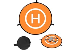 Drone Landing, RC Dronepad, Universal Vattentät Bärbar Vikbar Helipad Landningsmatta, Orange, Enkelsidig Diameter 55 cm