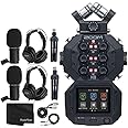 Zoom H8 8-Input / 12-Track Portable Handy Recorder for Podcasting, Music, Field Recording Bundle with 2X Zoom ZDM-1 Podcast Mic + 2X Headphones + 2X Windscreens + 2X Tabletop Stands + More (4 Items)