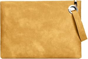 BAIGIO Pochette da Polso in Pelle Donna, Portafoglio Grande Borsa Organizer Portatutto, Borsetta da Sera Busta con Cinturino da Polso e Cerniera per Feste, Matrimoni, Affari Viaggio