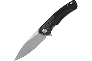 Petrified fish PF838 Cuchillo Plegable 3,74 inch Cuchilla de satén de acero D2 G10 Mango EDC cuchillo de bolsillo (Carbon Fiber Stonewashed)