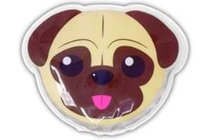 DYNAMIK PRODUCTS Dynamik - 2-in-1 Reusable Hot & Cold Kids Gel Pack - Pug. Childrens Cold Compress for Relief from Fevers, Bumps, Bruises, Cuts & Injuries. Allergy-Free and Leak Resistant.