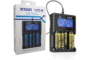 XTAR PS Hunters VC4 Ladegerät Universal Akku Ladegerät Mit LCD Display für 10440 14500 14650 16340 17500 17670 18350 18490 18500 18650 18700 22650 25500 26650 Li-Ionen Akku und NI-MH Akku