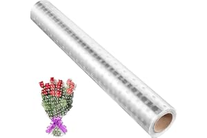 TAXIFANW Carta Trasparente per Confezioni，40 cm x 30 m Cellophane per imballaggio Cellophane carta da regalo，per Fiori, Regali, Cesti, Imballaggi Artistici (Pois)