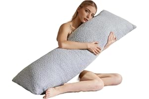 KOOLEAN Seitenschläferkissen Langes Kissen für Seitenschläfer mit Zerkleinerter Memory Foam Schwangerschaftskissen Viskoelastischer Schaum Body Pillow mit Bezug 48 x 145cm