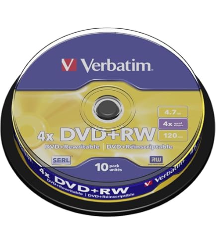Verbatim 43480 CD-RW 700MB 8X-12X Rewritable Media Disc (Pack of