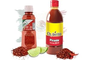 OSORETAIL El Chilerito Sauce épicée 355 ml + tajine classique 142 g | Sauce mexicaine extra chaude et assaisonnement chili-citron pour fruits, botanes et boissons