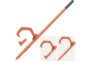 BeneLabel Log Roller Tool, Timberjack Cant Hook Heavy Duty Forestry Wood Jack 2in1 Handled Firewood Peavey Multitool for Grabbing Moving and Clamping with Non-Slip Handle, 150-165cm