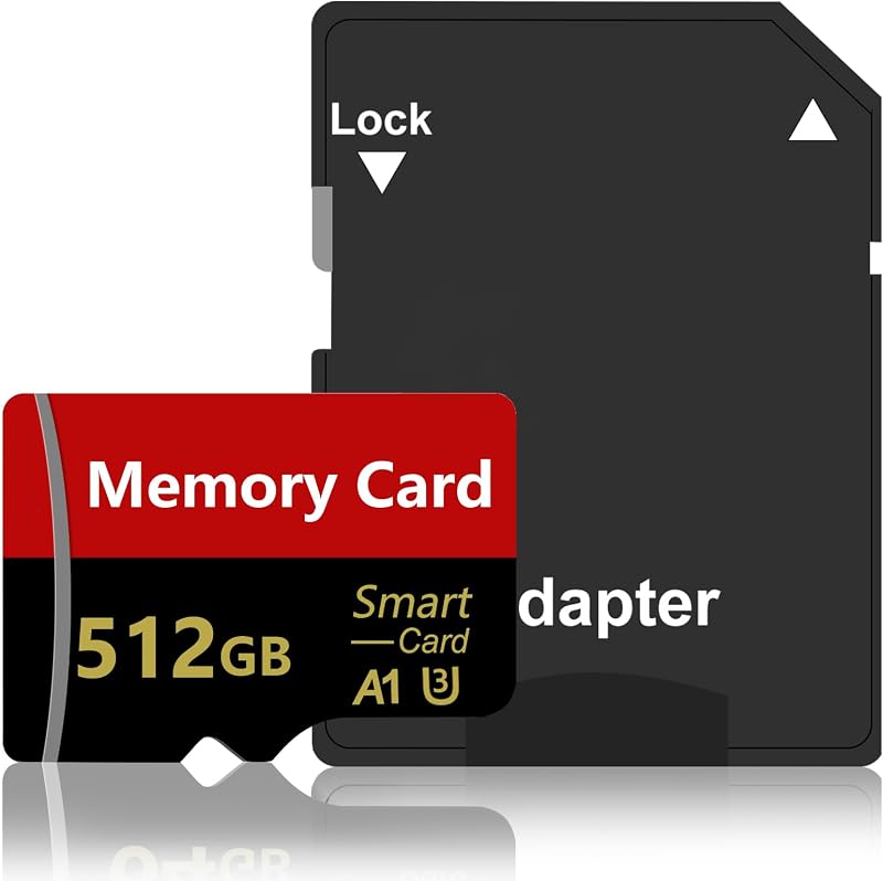 512GB Memory Card with Adapter, High Speed Memory Card, Portable TF Card for Gopro Camera Phones, Smartphones, Drones and Dash CAM, Tablets