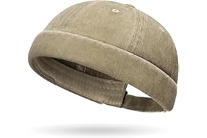 YKDLLF Casquette sans Visière Homme Femme Bonnet de Docker Rétro Docker Hat Cuffed Brimless Bonnet Homme Femme d'hiver Chapeau Homme Tricoté Tour de Cou Doublure Molleton Doux Cache