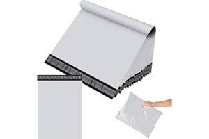 POPOYU Lot de 30 sacs postaux blancs en vinyle avec fermeture autocollante - 35 x 45 cm