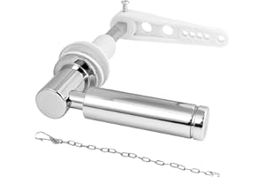 LUBOXIN Toilet Flush Handle Zinc Alloy Cistern Handle Replacement Kit - Universal Toilet System - Silver