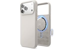 elago Magnetic Silicone Case Compatible with iPhone 17 Pro Max Case 6.9” - Compatible with MagSafe, Premium Liquid Silicone Material, Protective Cover, Shockproof, Slim Phone (Stone)