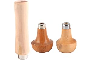 ANKROYU 3 Pezzi Manico per Lime da Taglio, Manico per Lime in Legno, Manico per Lime con Robusto Collare in Metallo, Utensili da Taglio per Lime Manuali Fai da Te per Garage, Falegname, Manutenzione