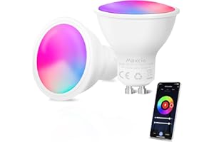Maxcio Alexa GU10 Glühbirnen, Smart RGBW LED Lampe 5W=50W 500LM, WiFi LED Leuchtmittel Dimmbar, Warmweiß-Kaltweiß (2200K-6500K) & 16 Millionen Farben, APP Steuerung, Kompatibel mit Alexa/Google Home