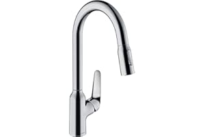 hansgrohe Focus M42 Mitigeur de cuisine 220, avec douchette extractible 2 jets, chromé, 71800000