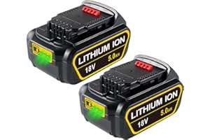 VOLT1799 2 piezas DCB200 5.0Ah 18V/20V MAX Batería de repuesto de iones de litio para Dewalt 18V XR MAX DCB180 DCB181 DCB184 DCB182 DCB182 DCB201DCB205-2 DCB205 DCB203 DCB201-2 para batería Dewalt 18V