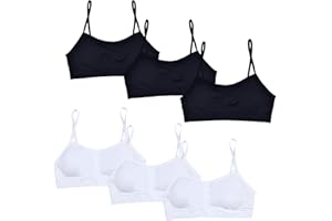 POWER FLOWER Confezione da 6 Reggiseno da Addestramento Seamless Back to School con Cuscinetti Rimovibili Top con Spalline lusinghiero punteggiato Multicolore per 8-14 Anni