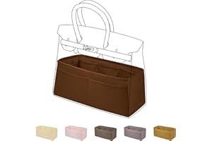 DGAZ Seide Handtaschen Organizer, Taschenorganizer Tasche in Tasche Organizer Innentaschen für Birkin 20/25/30/35/40/45/50 Taschen (Gold, BK25)