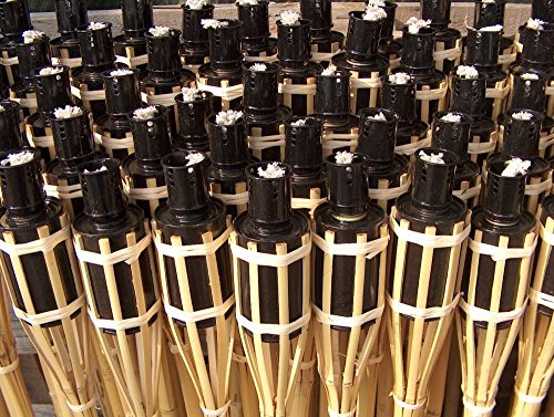 Gartenfackeln Natur- oder Mahagonifarben sowie Fackelöl , versch. Grössen und Mengen hillfield exklusiv (6er-Set Hell ca. 60 cm) - 4