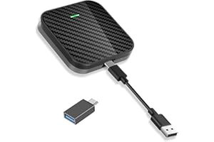 OiLiehu Adaptador inalámbrico Carplay para CarPlay 2024 Actualización por Cable de fábrica,Pequeño Stick inalámbrico Carplay,Lo último y más rápido 5.8Ghz,Plug-and-Play inalámbrico
