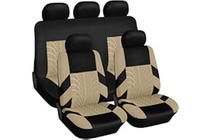 SNXLW 5 Places Universel Voiture Ensembles Housses Siège pour Renault Clio/Clio R.S. V IV III II I B7/BF/BH/KH/BR/CR/SB/SR 1990-2025 Housses Siege Avant Arrière Auto Accessori,Beige