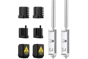 2 st Kobra S1 Max Quick-Swap 0,4 mm härdat stålmunstycke, hotend-kit | Höghastighetsskrivarhuvuden med silikonlock och munstycketorkare kompatibel med Anycubic Kobra S1 Max Combo 3D-skrivare