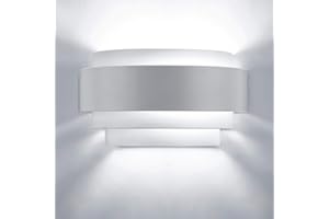 Glighone LED Wall Lights Indoor Up Down Wall Lamp White Modern Wall Sconce Lighting Uplighter Downlighter for Living Room Bedroom Corridor Hallway, Cool White (Bulb Include)